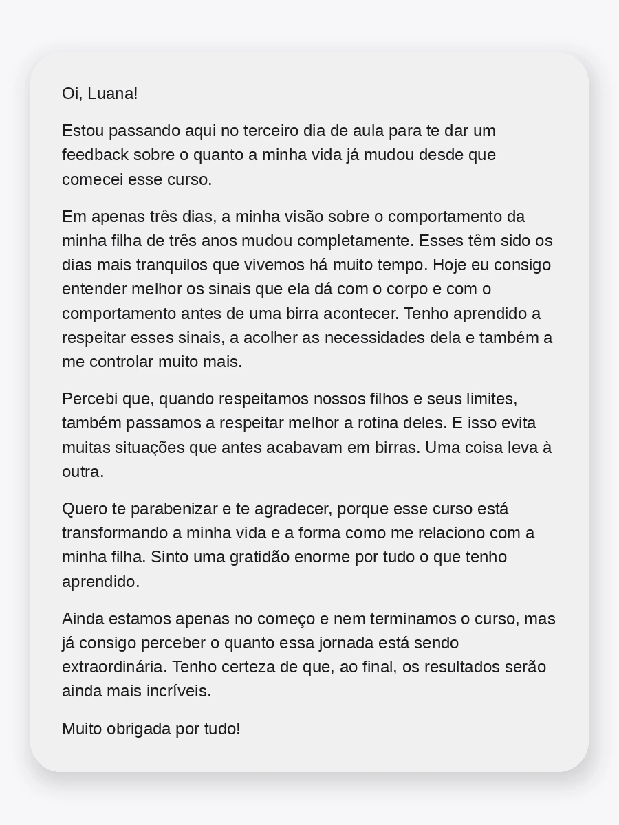 Depoimento real de mãe 3